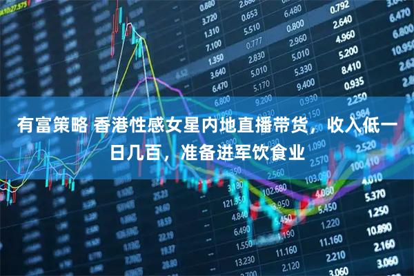 有富策略 香港性感女星内地直播带货，收入低一日几百，准备进军饮食业