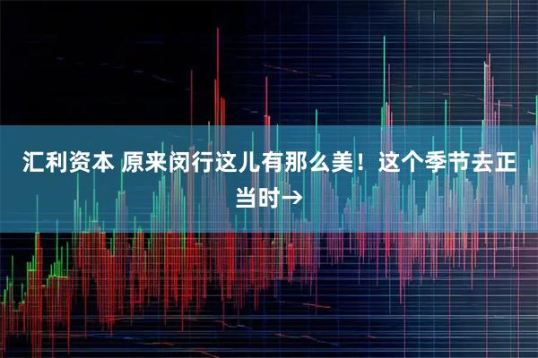汇利资本 原来闵行这儿有那么美！这个季节去正当时→