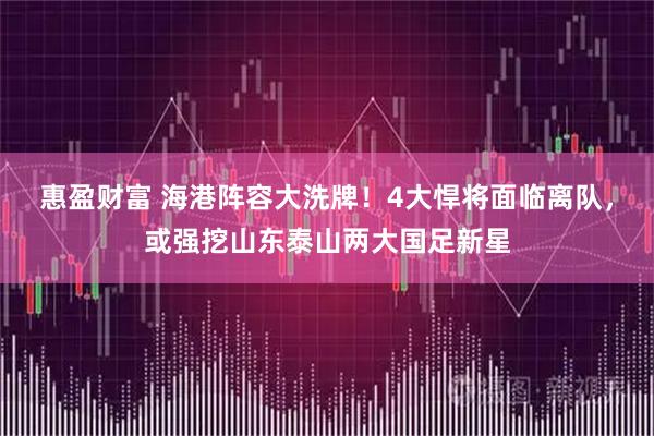 惠盈财富 海港阵容大洗牌！4大悍将面临离队，或强挖山东泰山两大国足新星