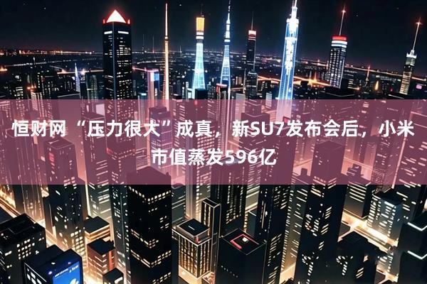 恒财网 “压力很大”成真，新SU7发布会后，小米市值蒸发596亿